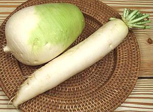 Long and Short Daikon Radishes