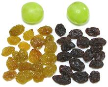 Golden and Dark Raisins