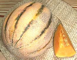 Whole and Cut Ripe Tuscan Melon