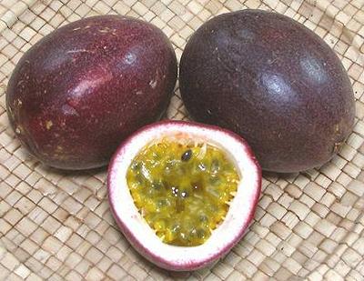 Purple Passion Fruit, whole & cut