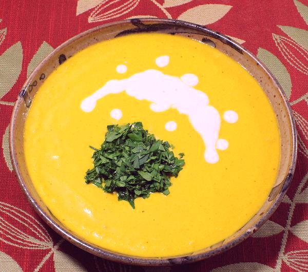 Bowl of Carrot Coconut Curry Soup