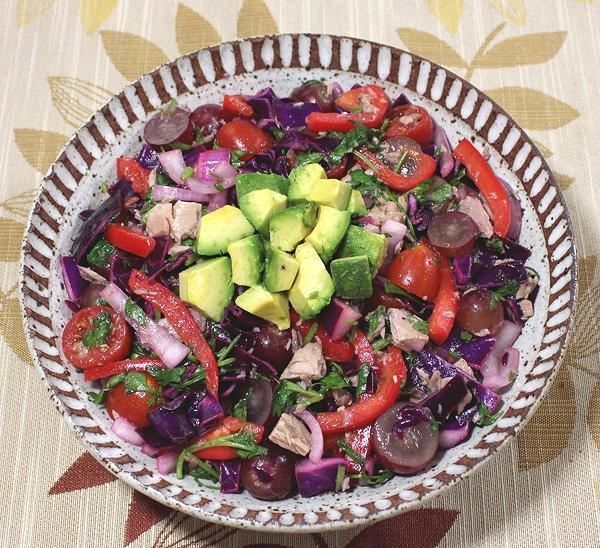 Dish of Tuna Red Cabbage Salad