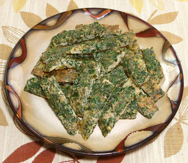 Strips of Herbal Appetizer Omelet