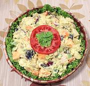 Dish of Chicken Curry Salad