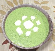 Dish of Cucumber Avocado Cold Soup