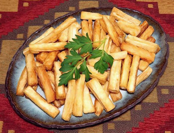 Plate of Fried Yucca Sticks