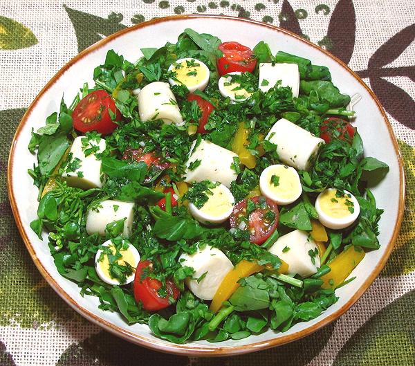 Dish of Palm Hearts with Watercress