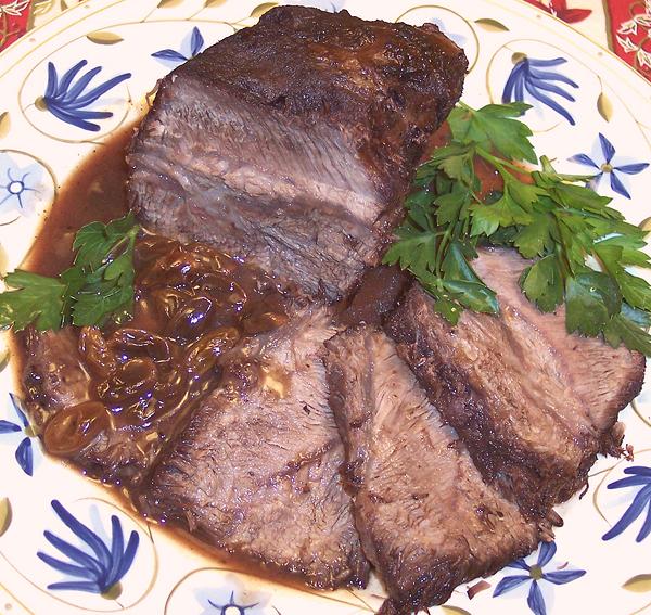 Dish of Sliced Sauerbraten