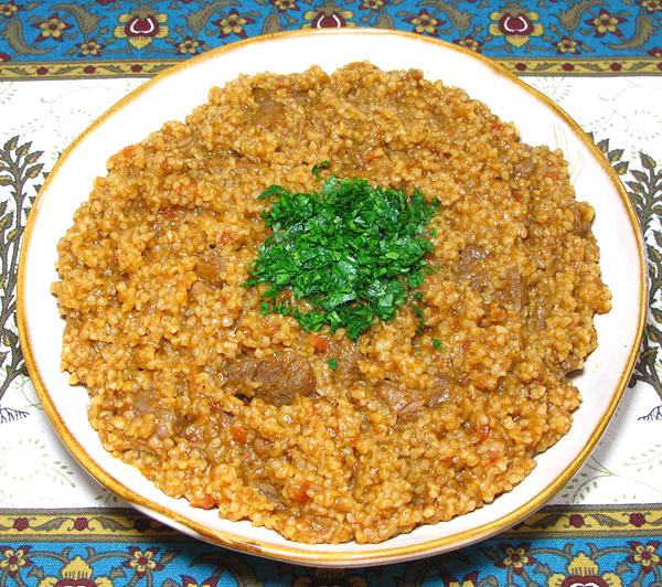 Dish of Beef with Bulgur