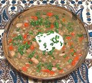 Bowl of Freekeh Bean Soup