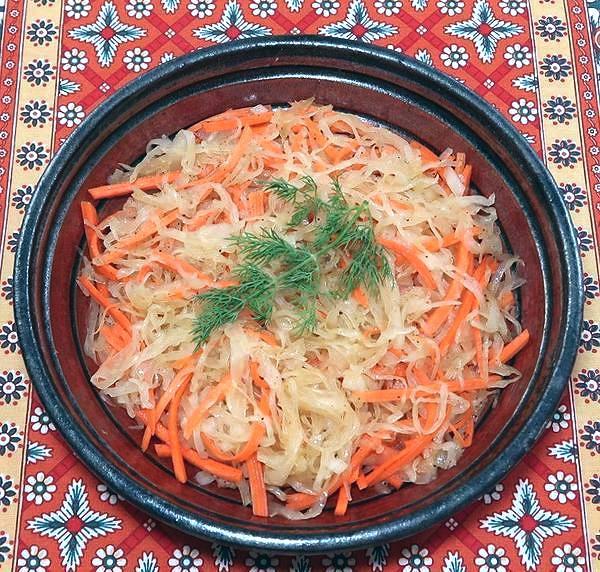 Dish of Sauerkraut Slaw