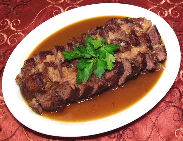 Platter of Beef Pot Roast with Horseradish