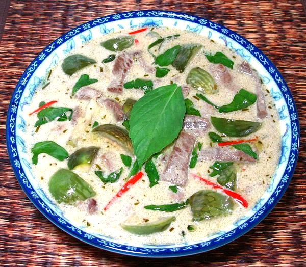 Dish of Green Curry with Beef