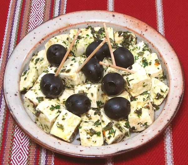 Dish of Panela Cheese, Marinated