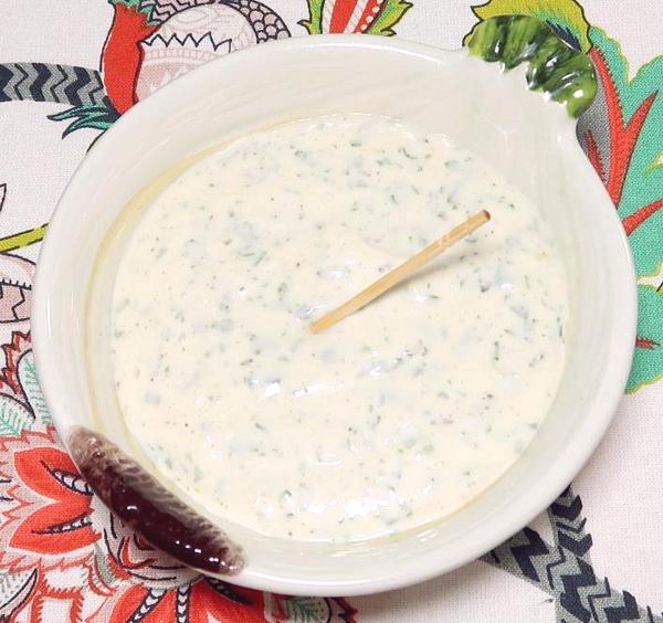 Small Bowl of Cilantro Garlic Mayonnaise