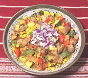 Dish of Pork, Calabacitas, & Corn